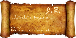 Jónás Regina névjegykártya