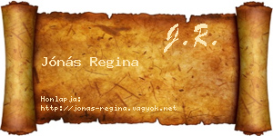 Jónás Regina névjegykártya